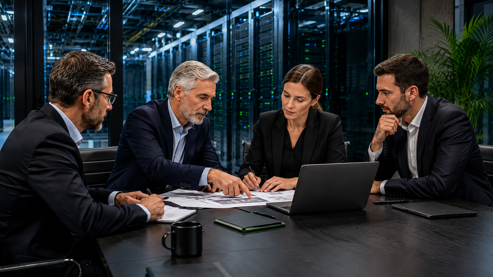 Executive advisors collaborating on data center and technology lifecycle strategy