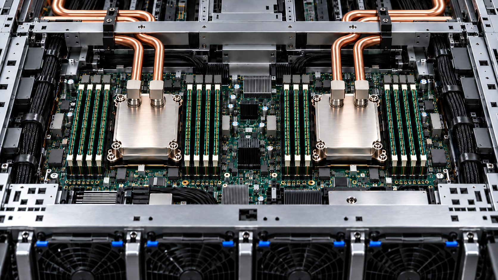 Dual-CPU server with liquid cooling system